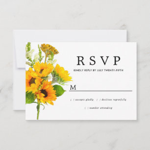 Rustikale Sonnenblumenhochzeit RSVP