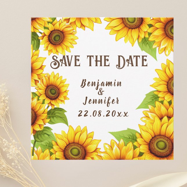 Rustikale Sonnenblumenhochzeit Save The Date (Von Creator hochgeladen)