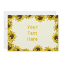 Rustikale Sonnenblumenkarte grenzt an den Jeden An