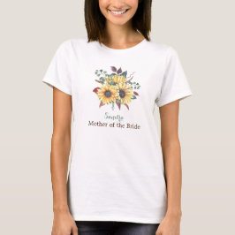 Rustikale Sonnenblumenmutter von Braut oder Groom  T-Shirt