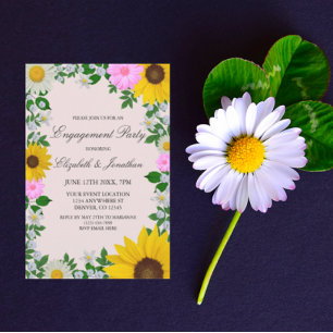 Rustikale Sonnenblumenpartei Daisy Einladung