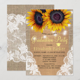 Rustikale Sonnenblumenschüttelparty Einladung