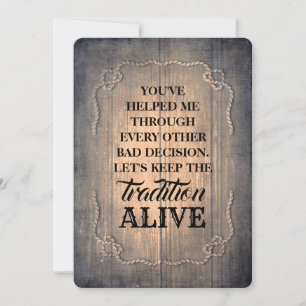 Rustikale Sonnenbrille / Trauzeugin Vorschlag Einladung