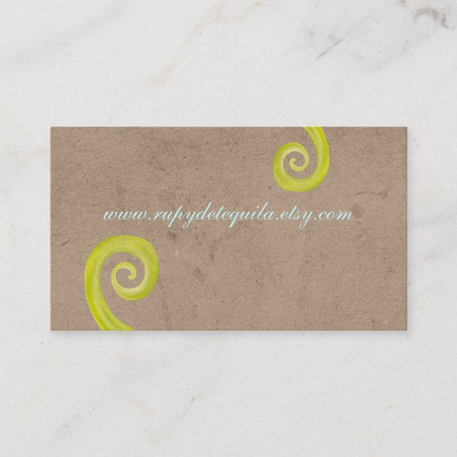 Rustikale Spiralwandtafel Vintag Grün Visitenkarte (Vorderseite)