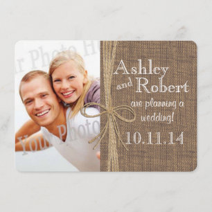 Rustikale Spitze und Schnur Foto Save-the-Date-Kar Save The Date