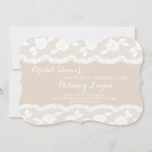 Rustikale Spitzen-Bridal-Dusche Einladung