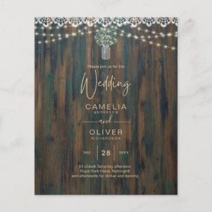 Rustikale Spitzen Gypsophila Lights Mason Jar Wedd