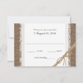 Rustikale Spitzen und Burlap Wedding RSVP