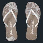 Rustikale Spitzen- und Silberschmiede aus Silberbe Flip Flops<br><div class="desc">Eleganter,  Vintager Spitz und glänzender silberner Glitzer auf rustikalem burlap Hintergrund. Sehen Sie sich alle passenden Stücke in der Sammlung an.</div>