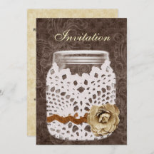 Rustikale Spitzen wrapped Mason Jar Wedding
