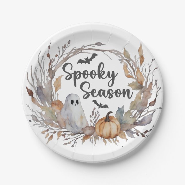 Rustikale Spooky Season Paper Plate Pappteller (Vorderseite)