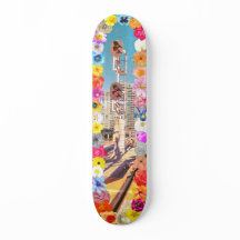 Rustikale Stadtblumen Skateboard