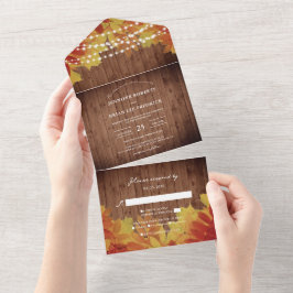 Rustikale Stallenholz-String-Lights-Herbstlaube Ho All In One Einladung