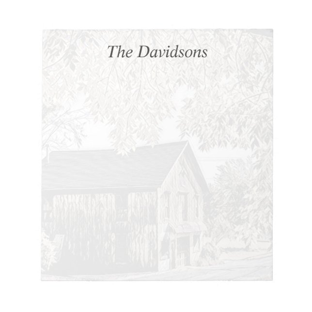 Rustikale Stallfallen Herbst Blätter personalisier Notizblock (Vorderseite)