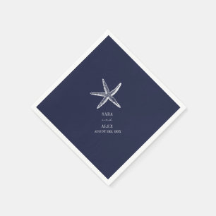Rustikale Starfish Blue Beach Hochzeit Serviette