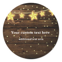 Rustikale Stars String Lights Wood Baby Dusche