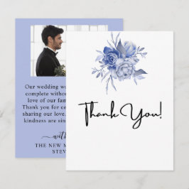 rustikale staubblaue Rosen und andere Blumen Dankeskarte