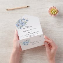 rustikale staubblaue Wasserfarben Blumen & Blätter