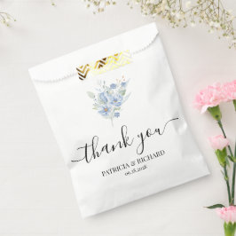 rustikale staubblaue Wasserfarben Blumen & Blätter Geschenktütchen