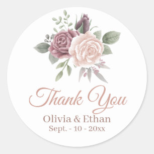 Rustikale staubige Rosen-Blumenblumenstrauß Runder Aufkleber