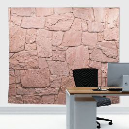 Rüstikale Stein-Schiefer-Wand Lichtrosa Hintergrun Wandteppich