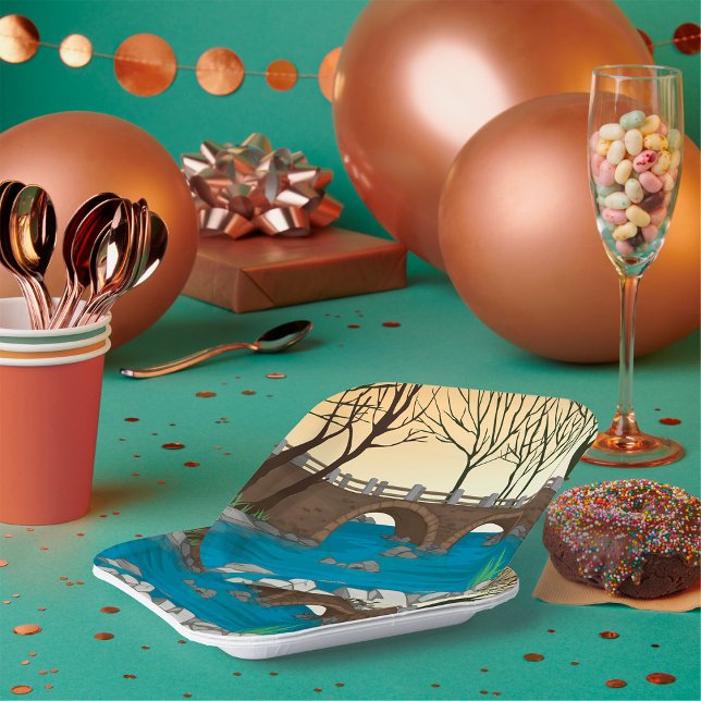 Rustikale Steinbrücke über die Naturlandschaft des Pappteller (Von Creator hochgeladen)