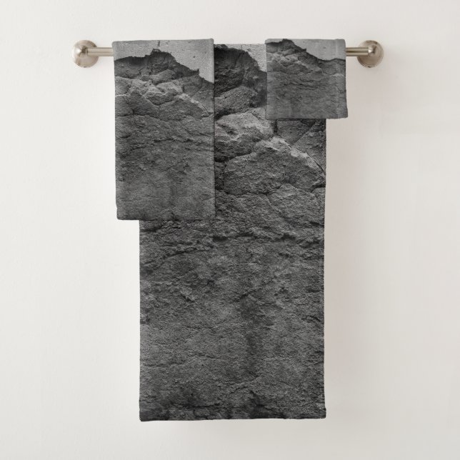 Rustikale Steinmauer Napoli 2 - Yin Yang - SW Badhandtuch Set (Insitu)