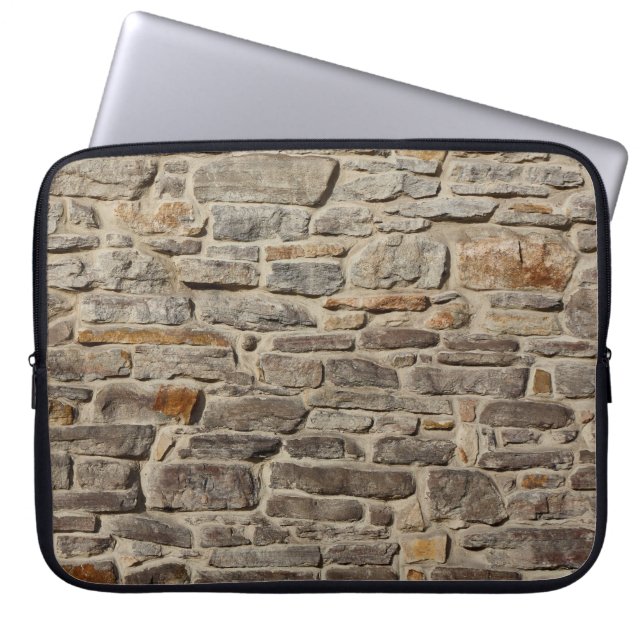 Rustikale Steinmauer, strukturierte Dekoration Laptopschutzhülle (Vorderseite)