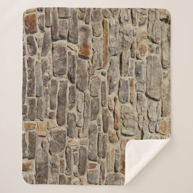 Rustikale Steinmauer, strukturierte Dekoration Sherpadecke (Vorderseite)