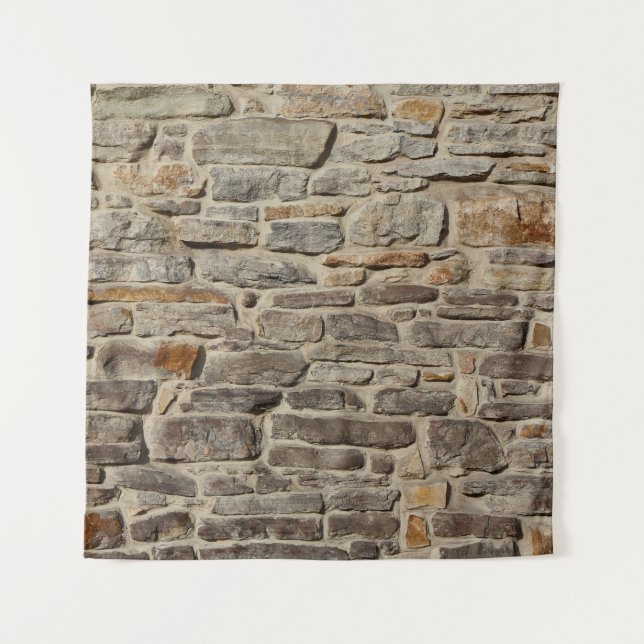 Rustikale Steinmauer, strukturierte Dekoration Wandteppich (Vorderseite)