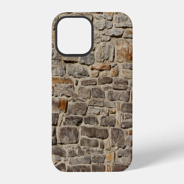 Rustikale Steinmauer, texturierte Dekoration iPhone Hülle (Rückseite)