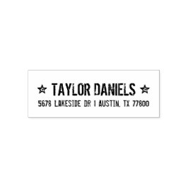 Rustikale Sterne Rücksendeadresse Briefmarke Permastempel