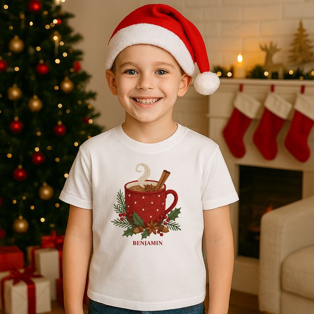 Rustikale Stickerei Weihnachtskakao mit Cinnamon Tri-Blend Shirt (Von Creator hochgeladen)