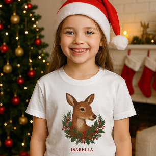 Rustikale Stickereien Grüntöne Weihnachten T-Shirt