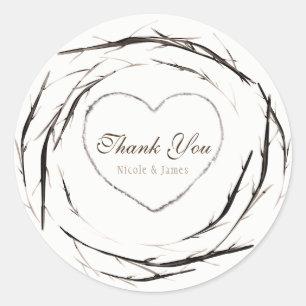 Rustikale Sticks Twigs Branches Wreath Custom Gevo Runder Aufkleber