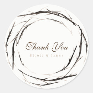 Rustikale Sticks Twigs Branches Wreath Custom Gevo Runder Aufkleber