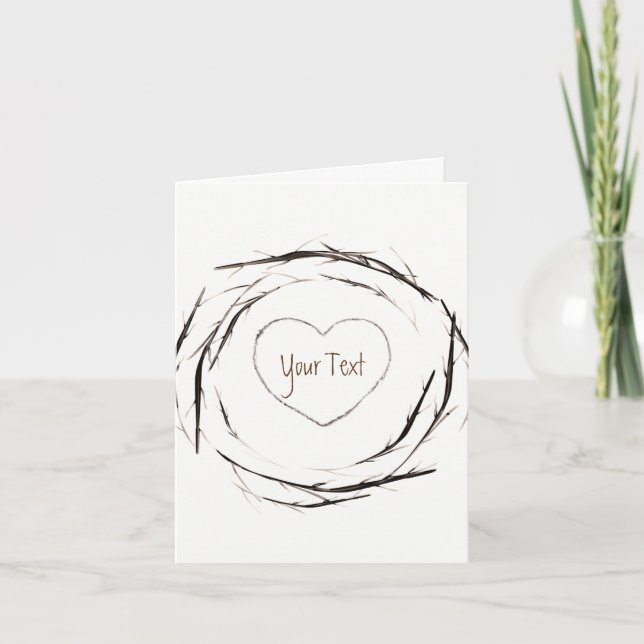 Rustikale Sticks Zweigstellen Kleider Vielen Dank Dankeskarte (Vorderseite)