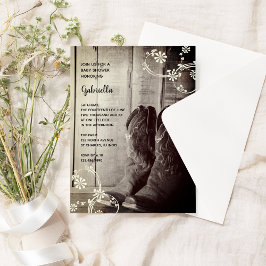 Rustikale Stiefel Blume Western Babydusche Einladung