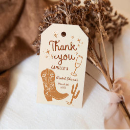 Rustikale Stiefel und Bubbly Hand Drawn Danke Geschenkanhänger