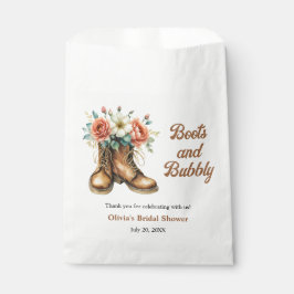 Rustikale Stiefel und Bubbly Western Brautparty Geschenktütchen