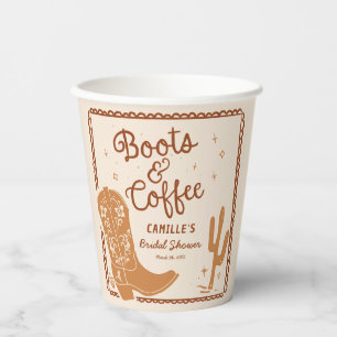 Rustikale Stiefel und Kaffee Brautparty Papier Tas Pappbecher