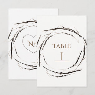 Rustikale Stöcke Zweige Äste Kran Tischzahl Einladung