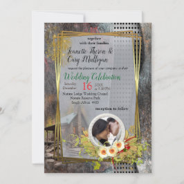 Rustikale Stone-Kabine Einladung