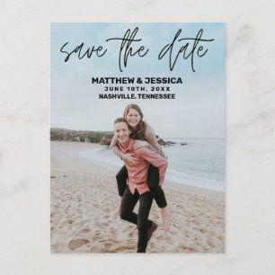 Rustikale Strandhochzeit Ankündigungspostkarte
