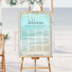 Rustikale Strandsäulenleuchten für Hochzeitssessen Poster