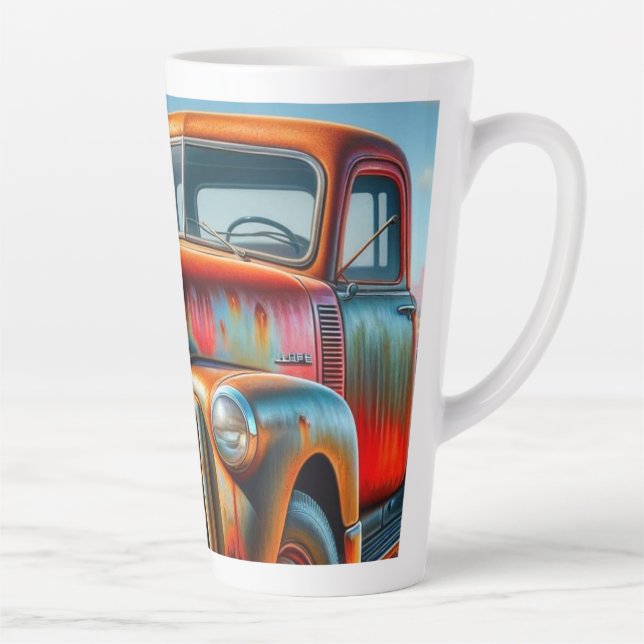 Rustikale Straßen: Oldtimer-LKW Milchtasse (Rechts)