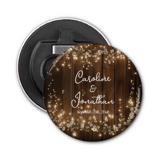 Rustikale Streichellichtblüte Flaschenöffner (Vorderseite)