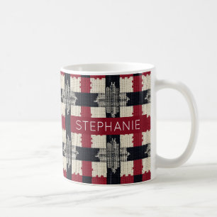 Rustikale Strickschneeflocke Karo - Cozy Winter Bo Kaffeetasse