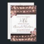 Rustikale String Lights Floral 50. Geburtstag Einladung<br><div class="desc">Rustikale Saitenleuchten und rosa Sangria und Merlot florals modernes Skript 50. Geburtstag Überraschung Party Einladung für Ihr Party anpassen. Fügen Sie Ihre Standortinformationen auf der Rückseite der Karte hinzu. Die moderne Schrift wird in einem zarten,  rosa Sangria präsentiert,  um die Lichterkette zu ergänzen.</div>
