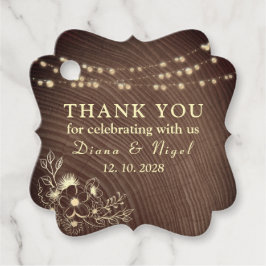 Rustikale String Lights Gastgeschenk Hochzeit Tag Geschenkanhänger